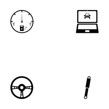 araba servisi simgesi seti