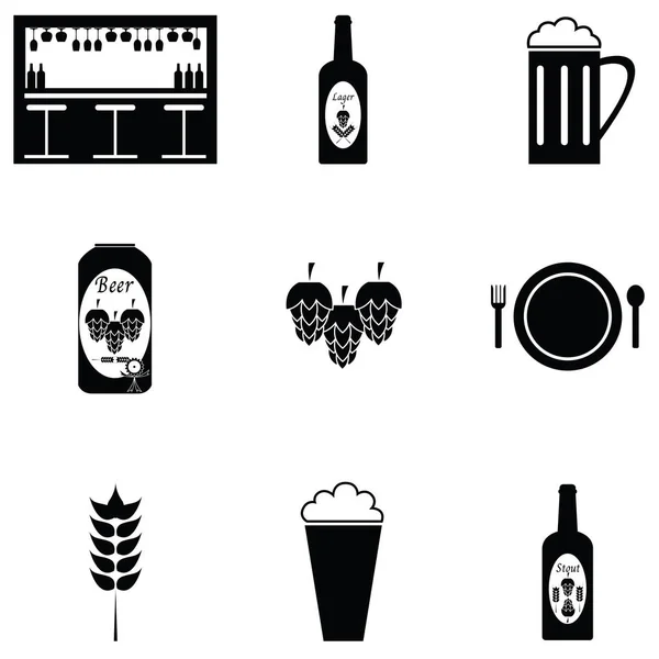 El conjunto de iconos de cerveza — Vector de stock