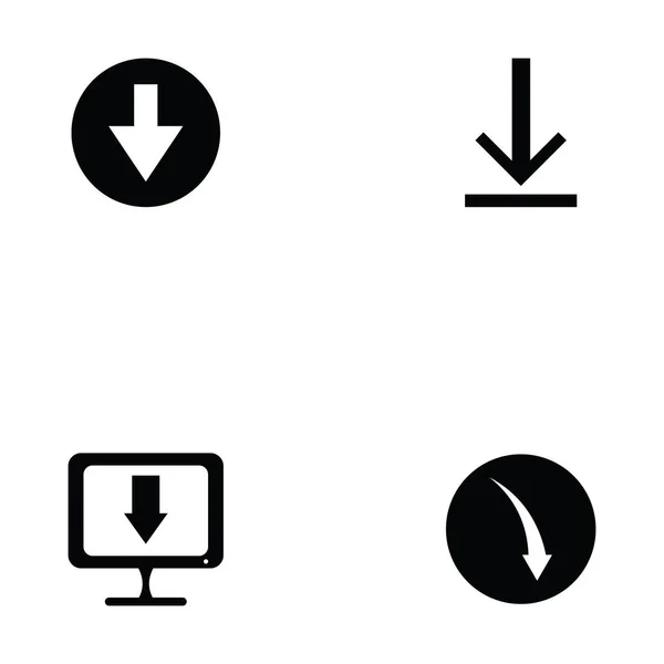 El conjunto de iconos de descarga — Archivo Imágenes Vectoriales