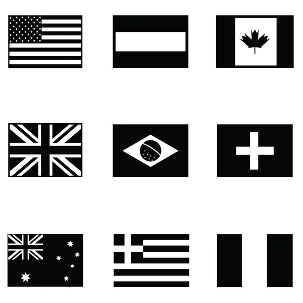 Sada ikon světové vlajky — Stockový vektor
