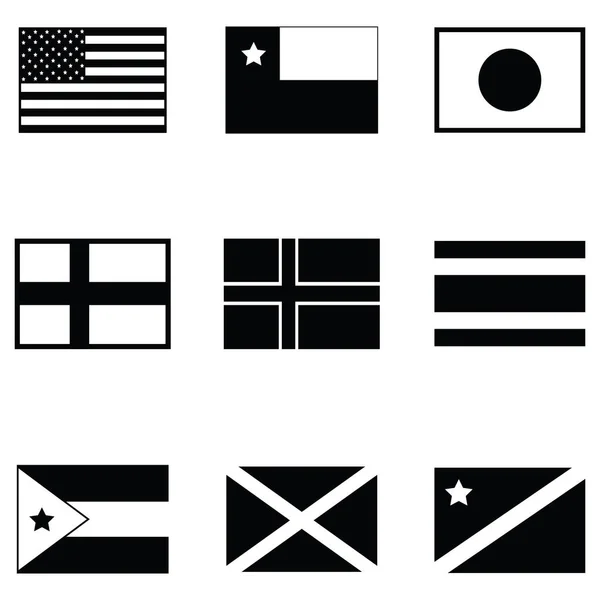 Conjunto de iconos de bandera mundial — Vector de stock