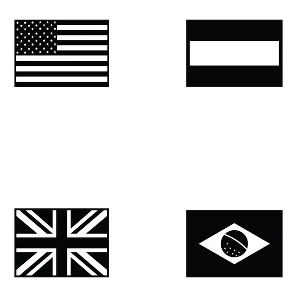 Set icona bandiera mondiale — Vettoriale Stock