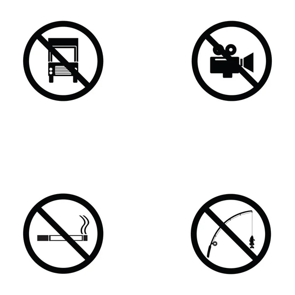 El icono de prohibición establecido — Archivo Imágenes Vectoriales