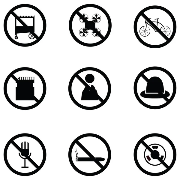 The prohibition icon set — Stock Vector