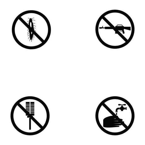 The prohibition icon set — Stock Vector