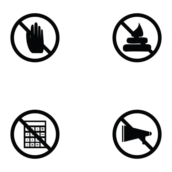 O ícone de proibição definido — Vetor de Stock
