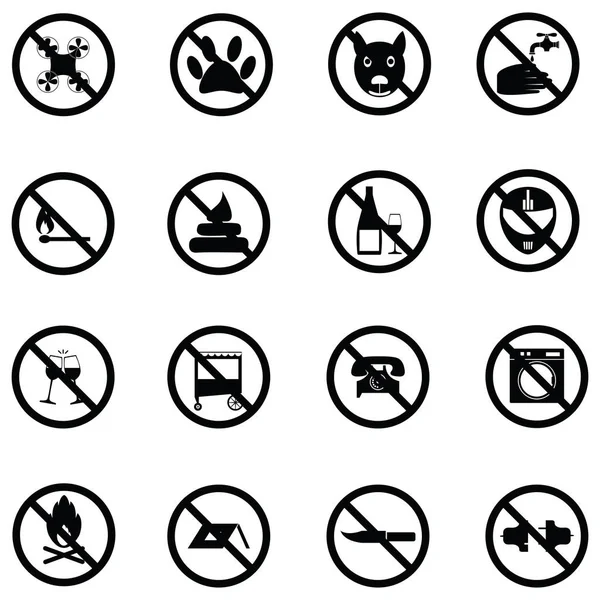 El icono de prohibición establecido — Archivo Imágenes Vectoriales
