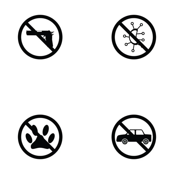 The prohibition icon set — Stock Vector