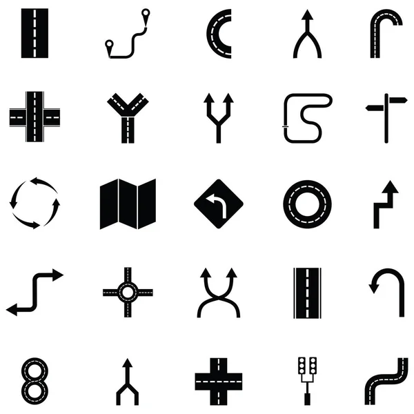 El conjunto de iconos de carretera — Vector de stock