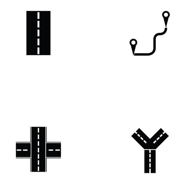 Ensemble d'icônes routières — Image vectorielle