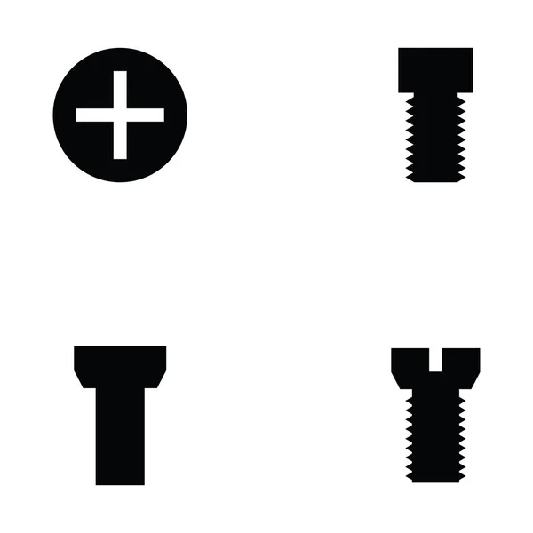 El conjunto de iconos de tornillo — Vector de stock