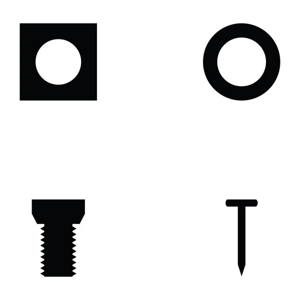 El conjunto de iconos de tornillo — Archivo Imágenes Vectoriales