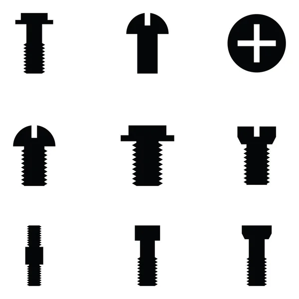 El conjunto de iconos de tornillo — Vector de stock