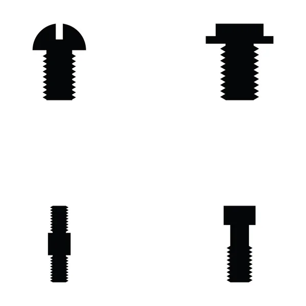 El conjunto de iconos de tornillo — Archivo Imágenes Vectoriales