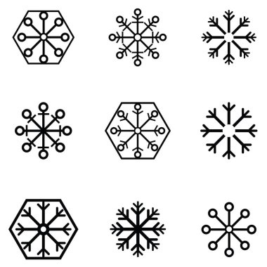 kar taneleri Icon set