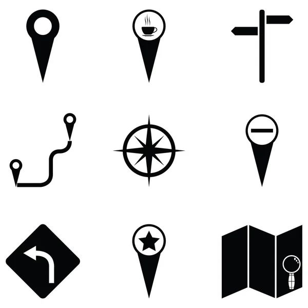 Localização Conjunto de ícones —  Vetores de Stock