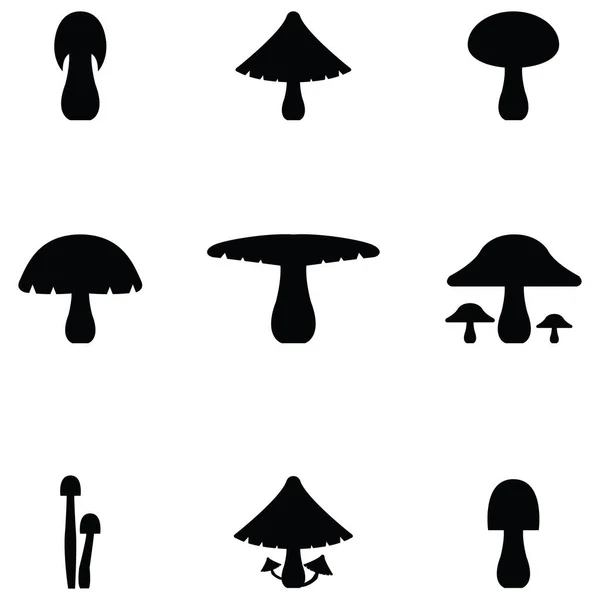 Mushroom pictogrammenset — Stockvector