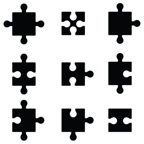 Puzzle icono conjunto — Vector de stock