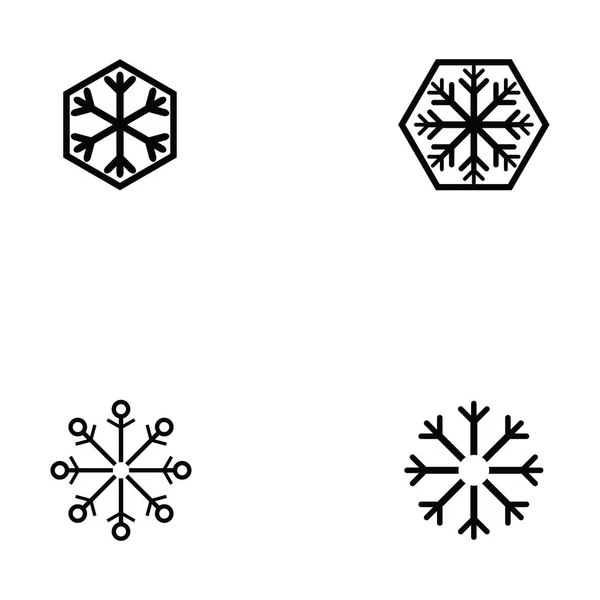 Schneeflocken-Symbol gesetzt — Stockvektor