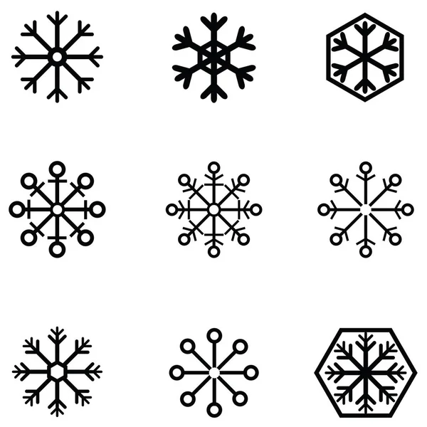 Ensemble d'icônes de flocons de neige — Image vectorielle