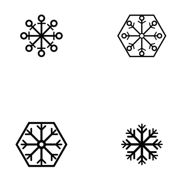 Schneeflocken-Symbol gesetzt — Stockvektor