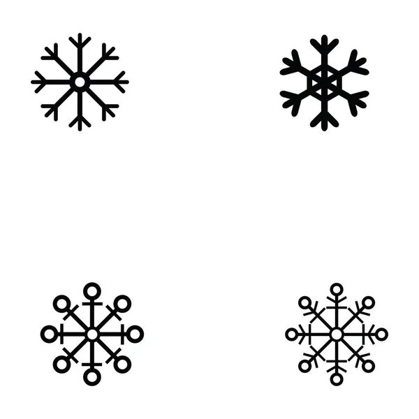 Schneeflocken-Symbol gesetzt — Stockvektor