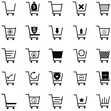 alışveriş arabası simge seti