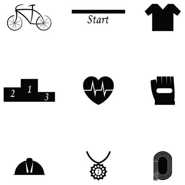 Juego de iconos de bicicleta — Archivo Imágenes Vectoriales