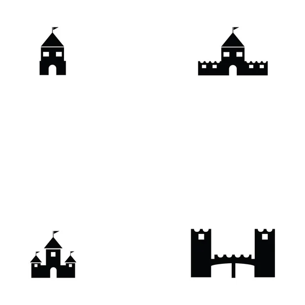 Castillo icono conjunto — Vector de stock