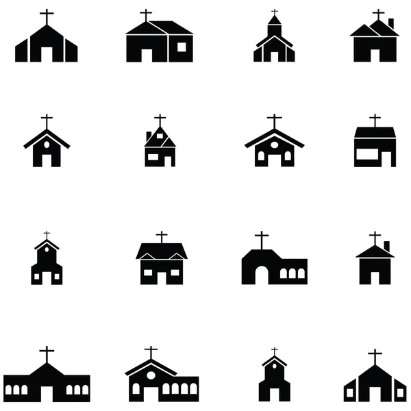 Kirchensymbole gesetzt — Stockvektor