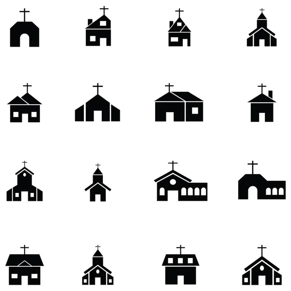 Iglesia icono conjunto — Vector de stock