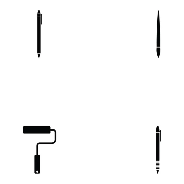 Conjunto de ícone caneta —  Vetores de Stock
