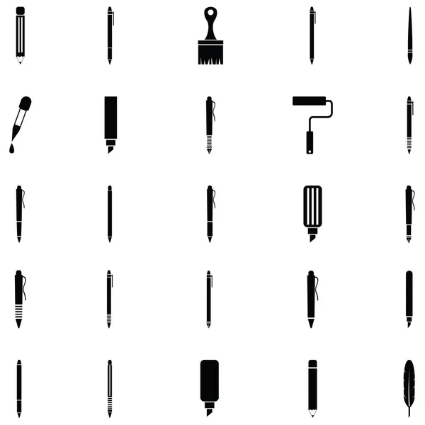 Pen icon set — Stock Vector