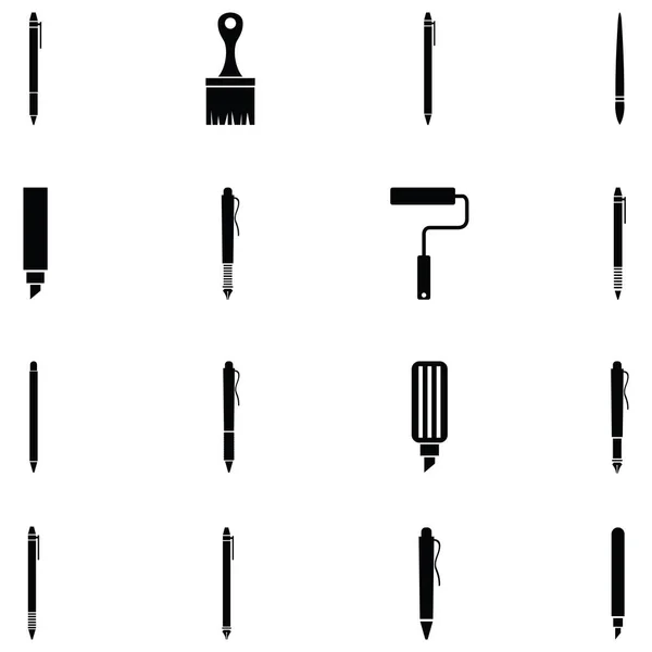 Set de icono de pluma — Vector de stock