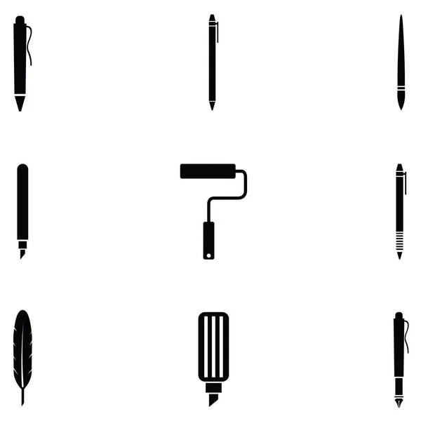 Set de icono de pluma — Vector de stock