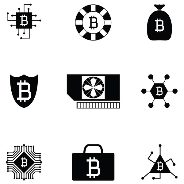 Bitcoin icon set — Stock Vector