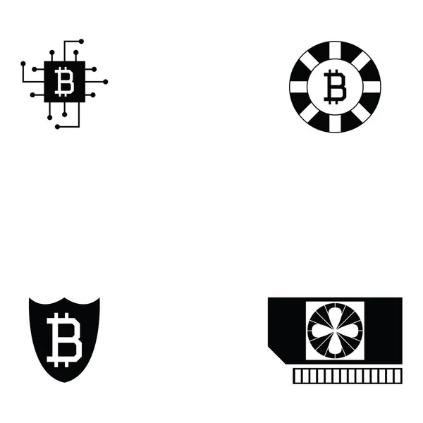 Conjunto de ícone bitcoin —  Vetores de Stock
