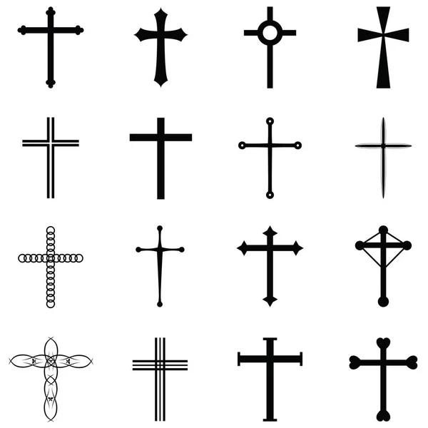 Cruces icono conjunto — Archivo Imágenes Vectoriales