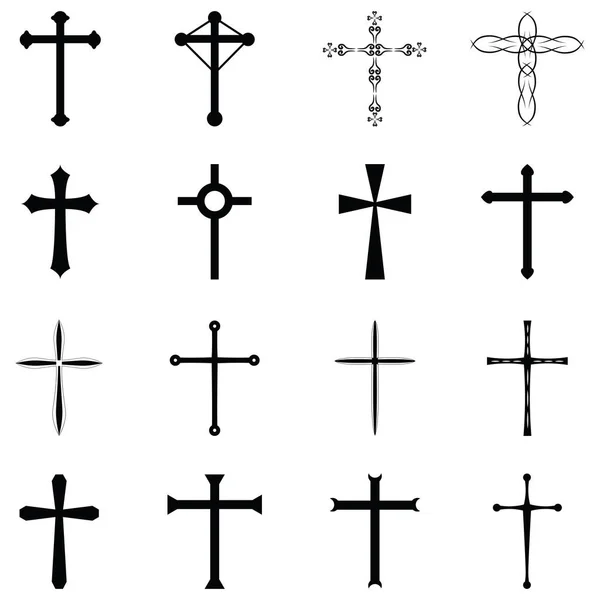 Kříže sada ikon — Stockový vektor