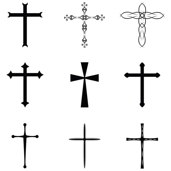 Crosses icon set — Stock Vector