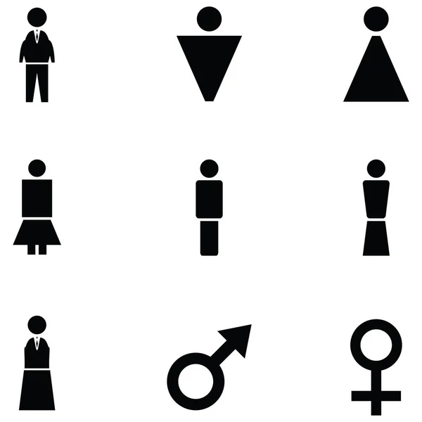 Man en vrouw pictogrammenset — Stockvector