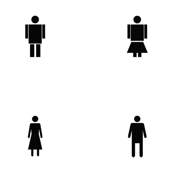 Man en vrouw pictogrammenset — Stockvector