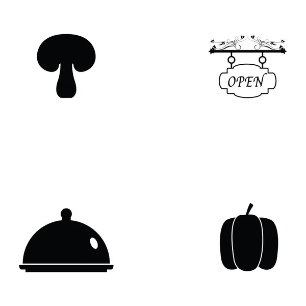 Ensemble icône de pizza — Image vectorielle