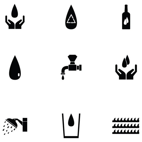 Набор значков воды — стоковый вектор