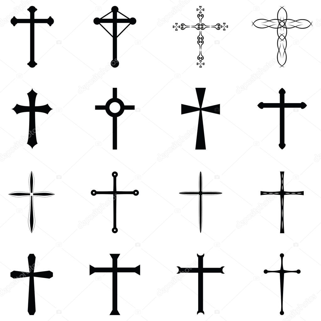 crosses icon set