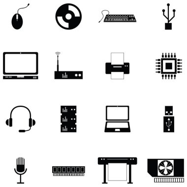 bilgisayar donanım Icon set