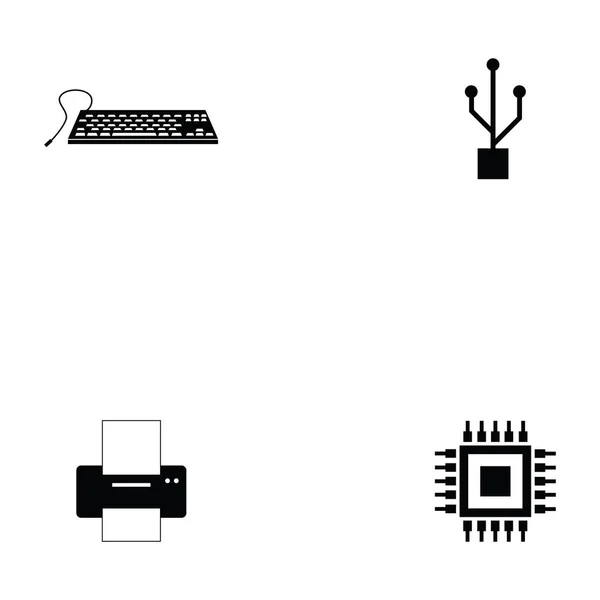Computer hardware icon set — Stock Vector