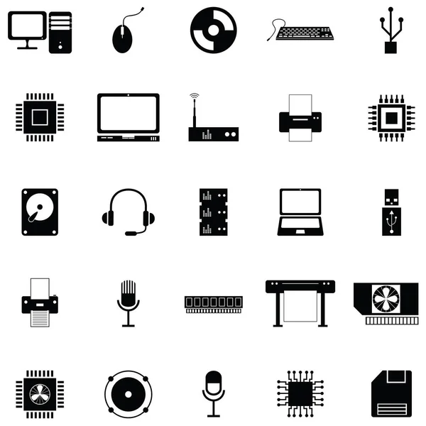 Computer hardware pictogrammenset. — Stockvector