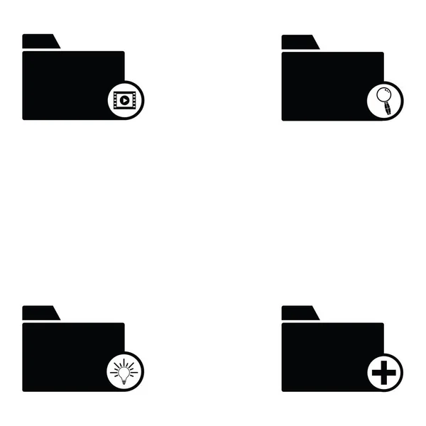 Ensemble d'icônes de dossier — Image vectorielle