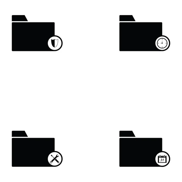 Ensemble d'icônes de dossier — Image vectorielle